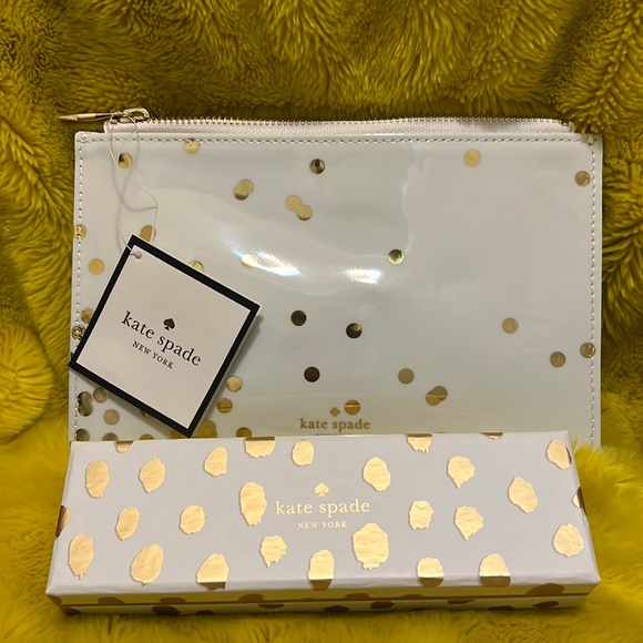 Kate Spade ♠️ Pencil ✏️ Pouch & Pen - Picture 1 of 8